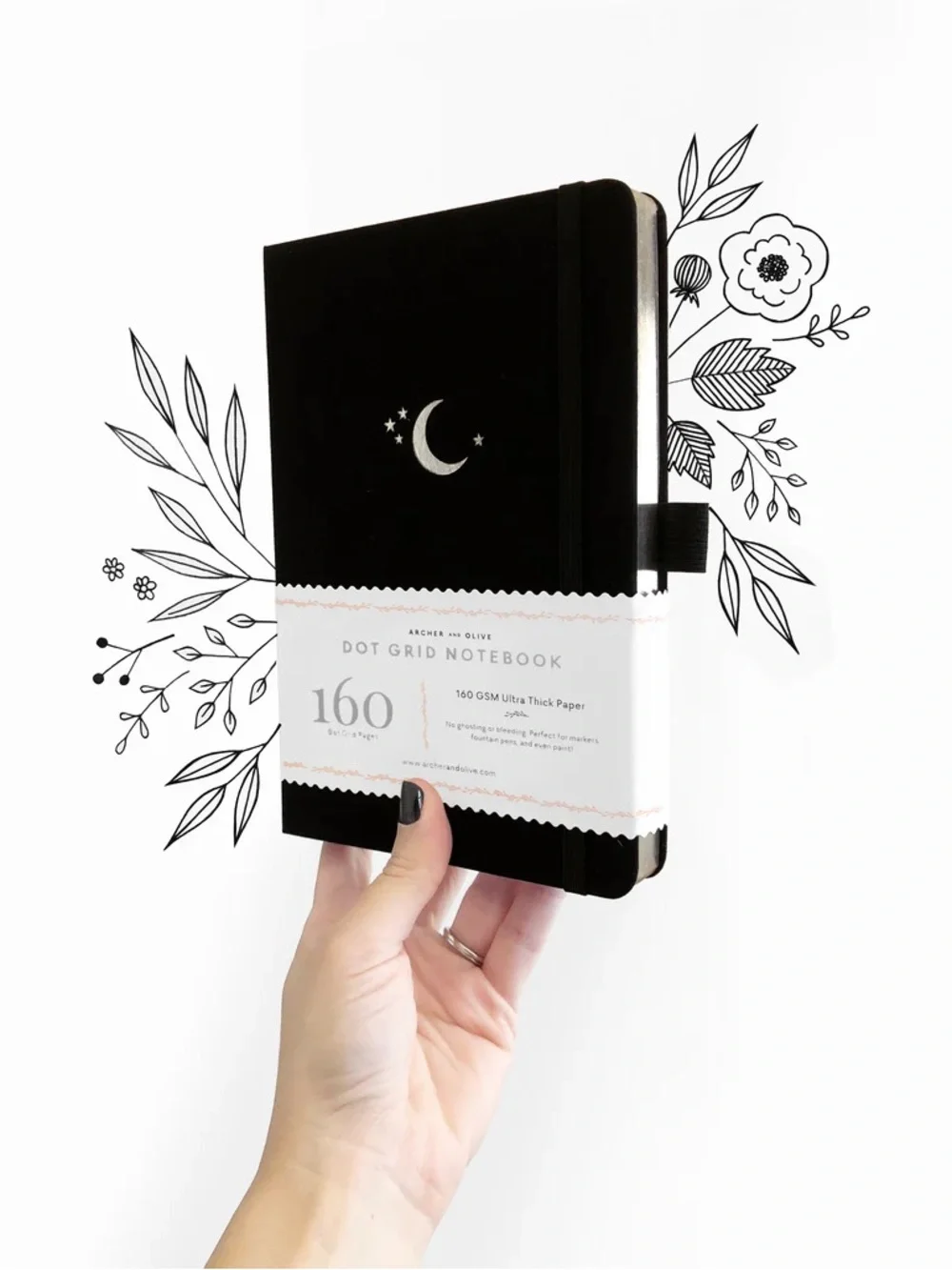 Archer & Olive Dot Journal Notebooks - Set of two, A5 size